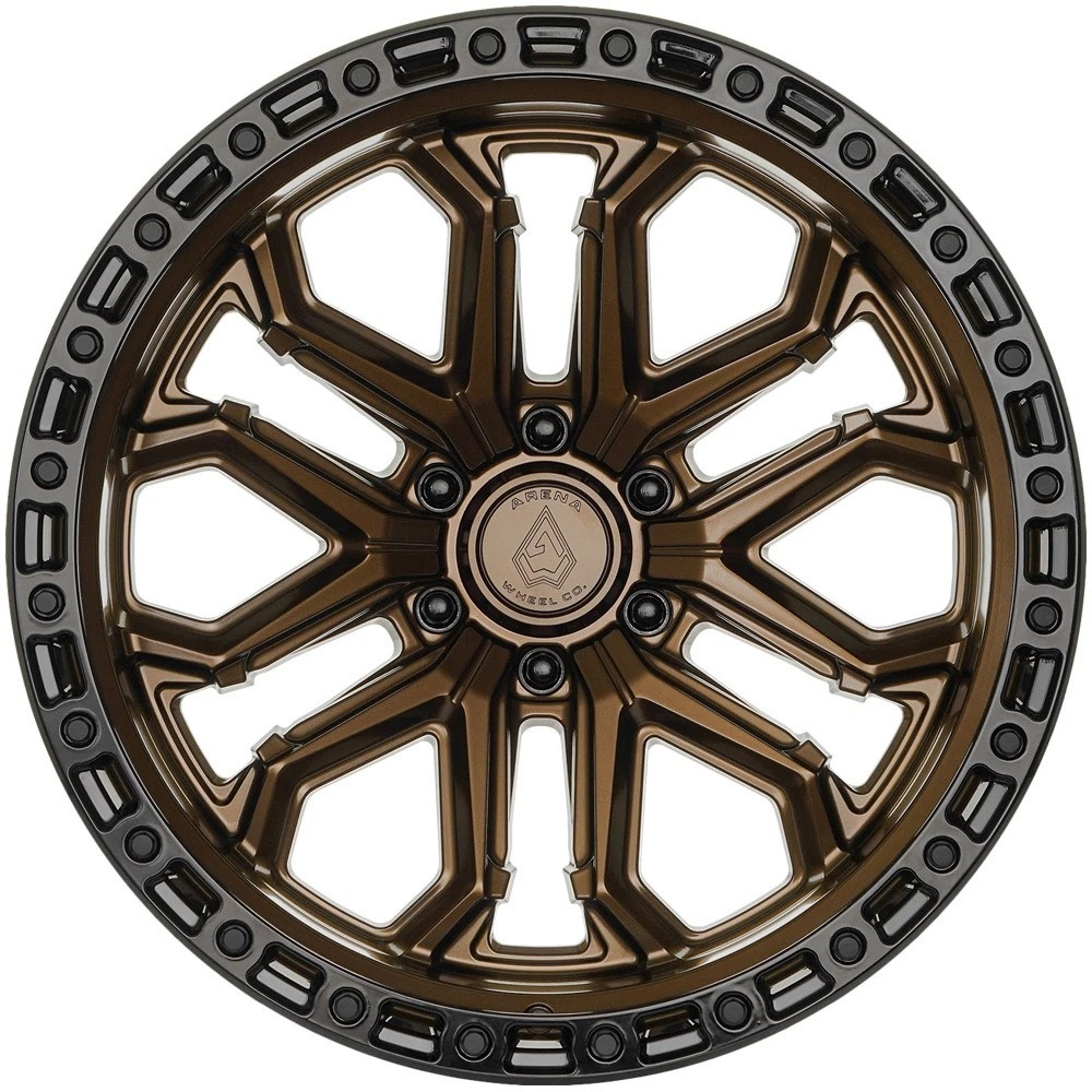 22" Arena A125 Jackal Smoked Bronze Glossy Black Lip 22x10 Wheel 6x135 -18mm Rim Lifted Offroad Truck SUV Wheel