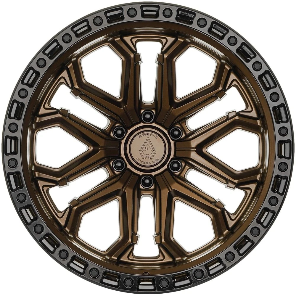 Set 4 22" Arena A125 Jackal Smoked Bronze Gloss Black Lip 22x10 6x135 -18mm Rims Lifted Offroad Truck SUV Wheels