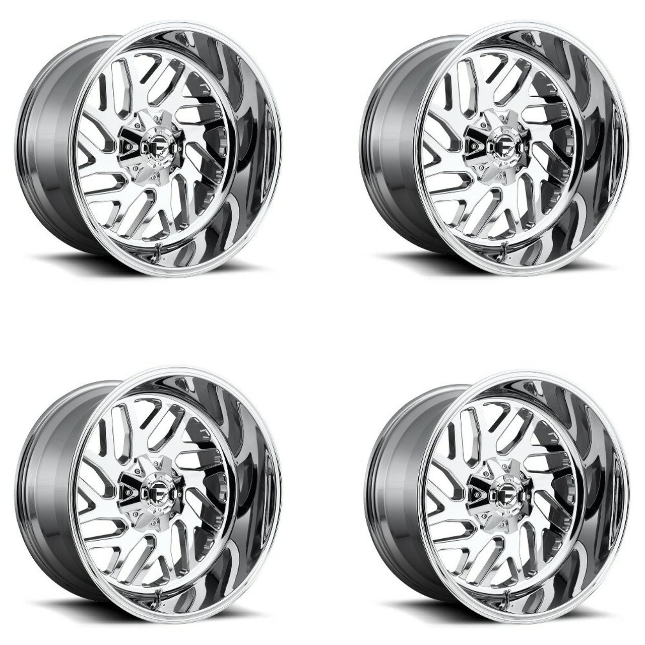 Set 4 Fuel D609 Triton 20x10 5x5.5 5x150 Chrome Plated Wheels 20" -18mm Rims