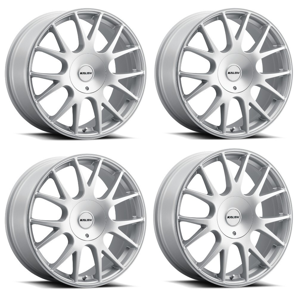 Set 4 18" Kalon 206 Talon Satin Silver 18x8 Wheels 5x4.25 5x115 40mm Rims
