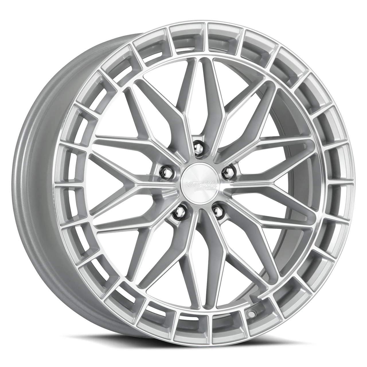 Set 4 17" Katana Racing KR12 Glossy Silver Wheels 17x7.5 5x110 40mm Street Rims