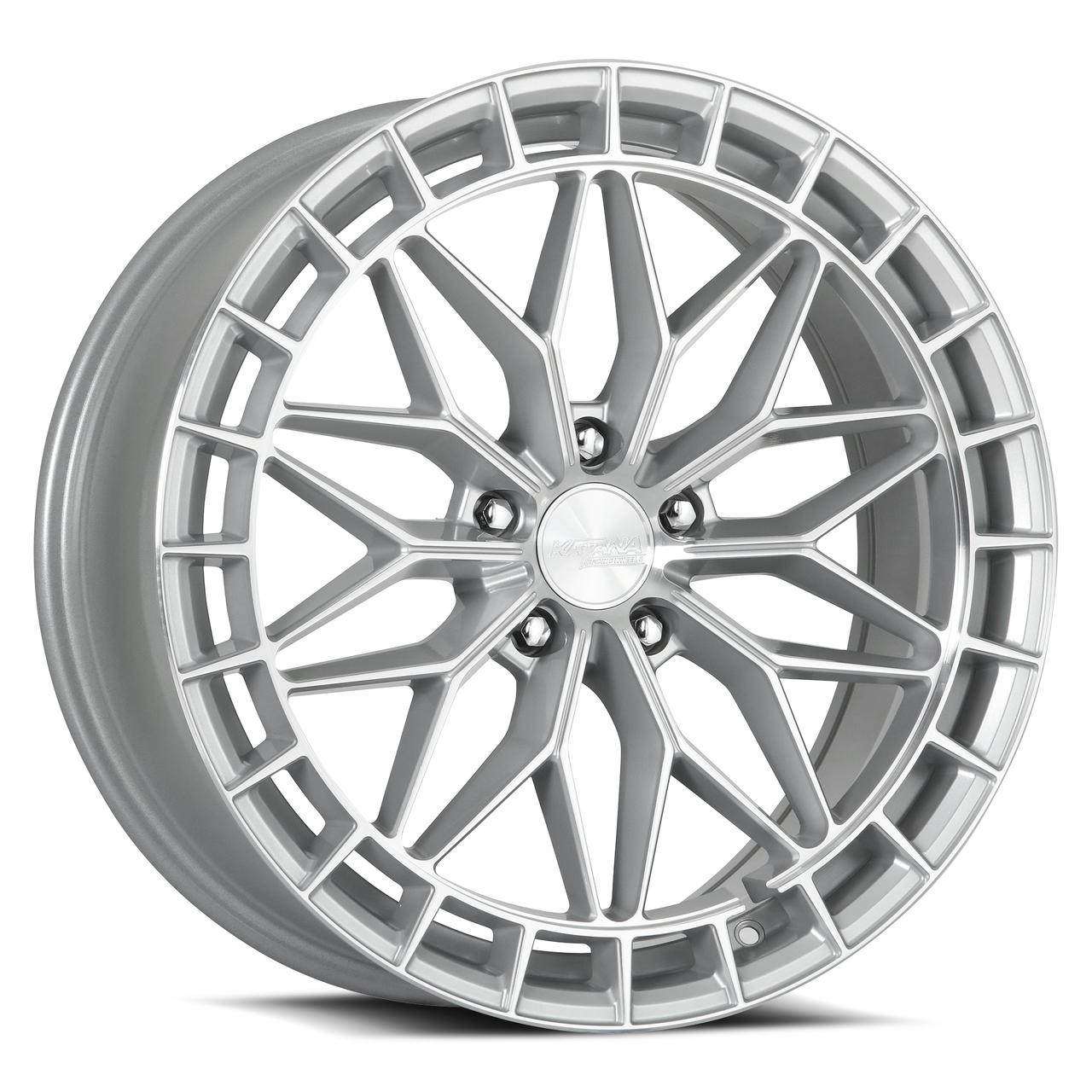 18" Katana Racing KR12 Gloss Silver Wheel 18x8 5x4.25 (5x108) 40mm Street Rim