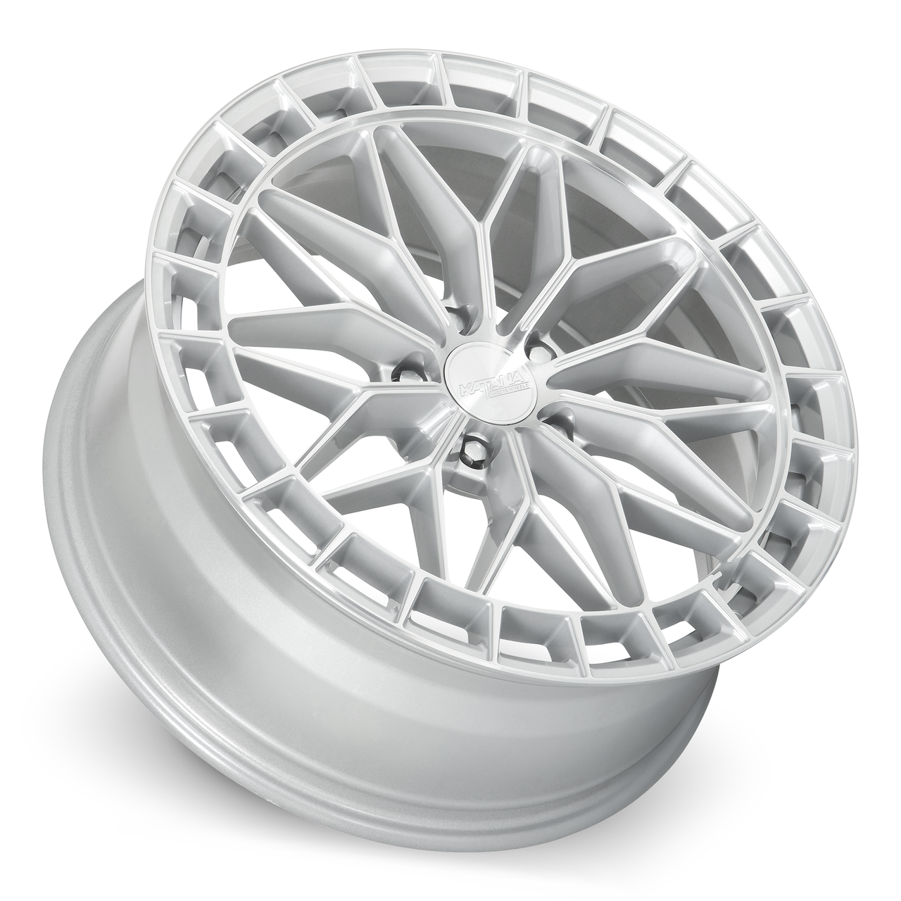 Set 4 18" Katana Racing KR12 Gloss Silver Wheels 18x8 5x4.25 (5x108) 40mm Rims