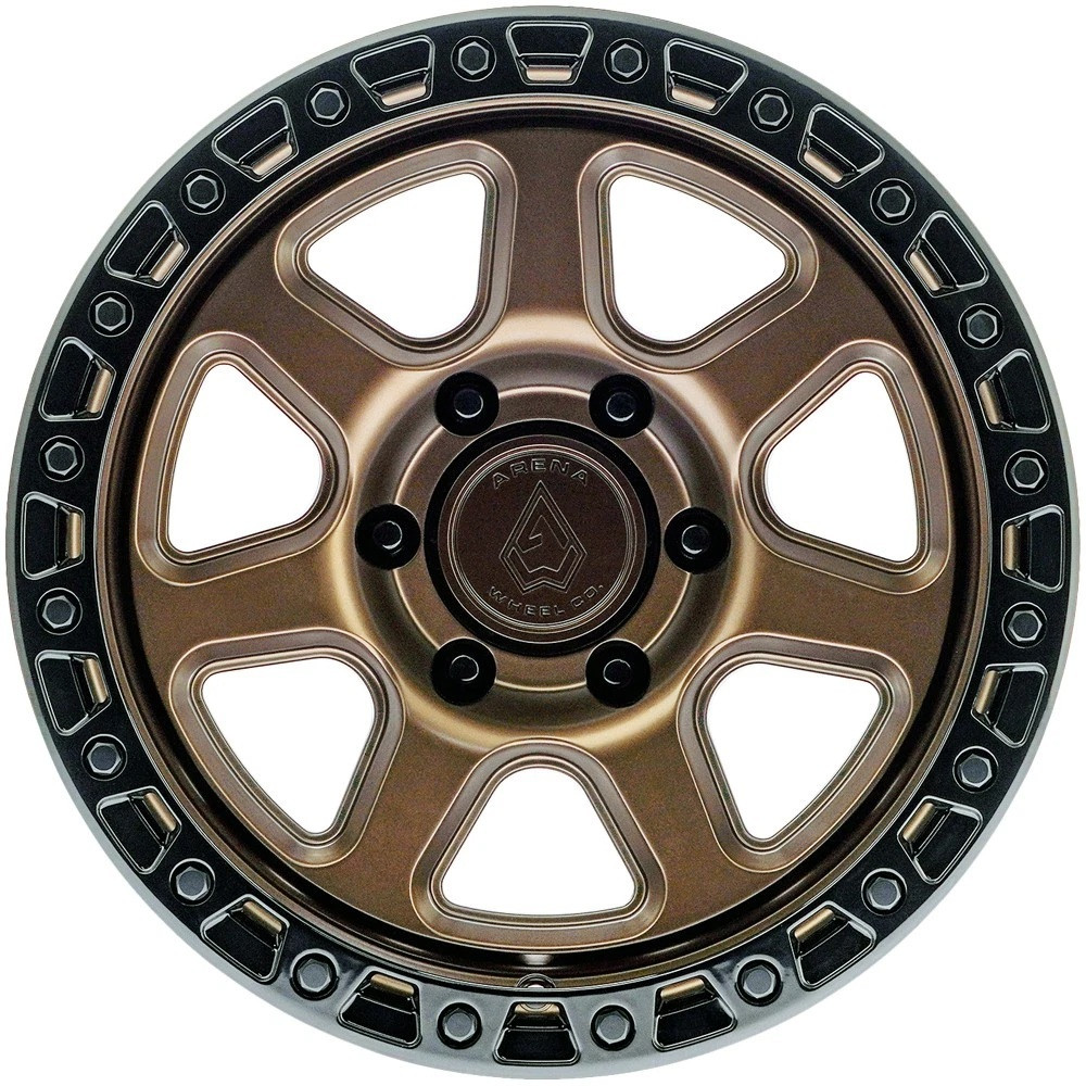 Set 4 18" Arena A123 Throttle Smoked Bronze Gloss Black Lip 18x9 6x5.5 0mm Rims Offroad Truck SUV Wheels