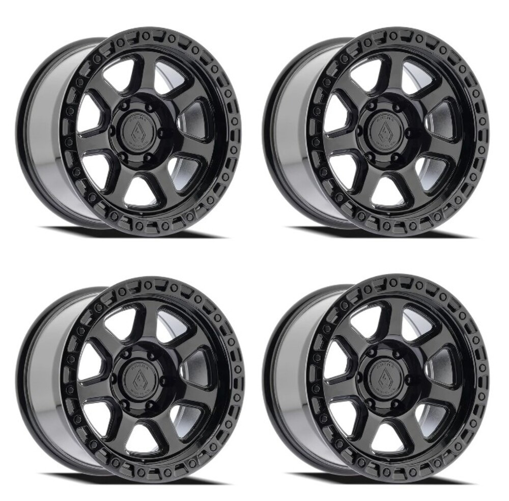 Set 4 18" Arena A123 Throttle Glossy Black 18x9 Wheels 5x5 (5x127) 0mm Rims