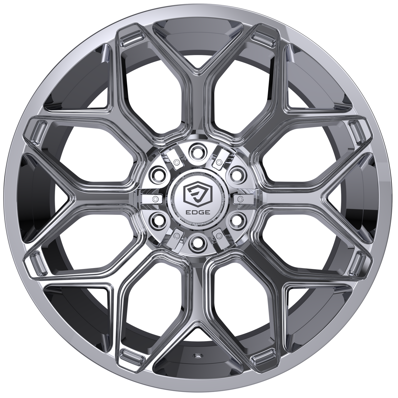 22" Edge Off Road 302C Chrome Wheel 22x12 5x5 5x5.5 -44mm Lifted Truck Rim