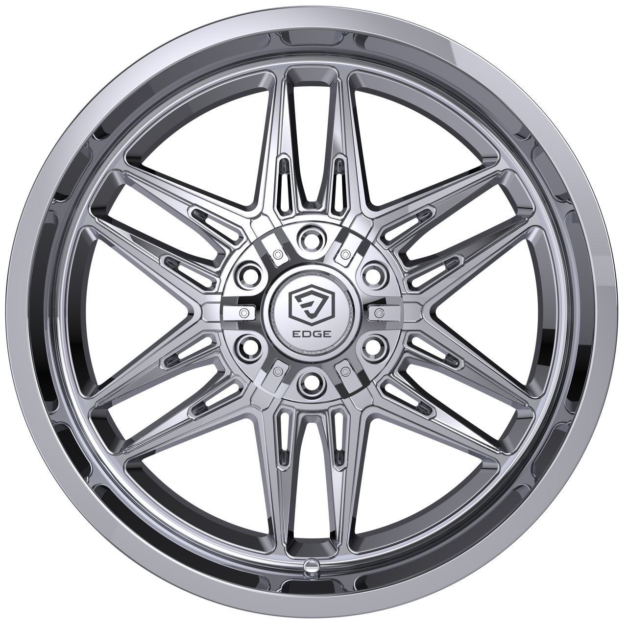 22" Edge Off Road 303C Chrome Plated Wheel 22x12 5x5 5x5.5 -44mm Truck SUV Rim