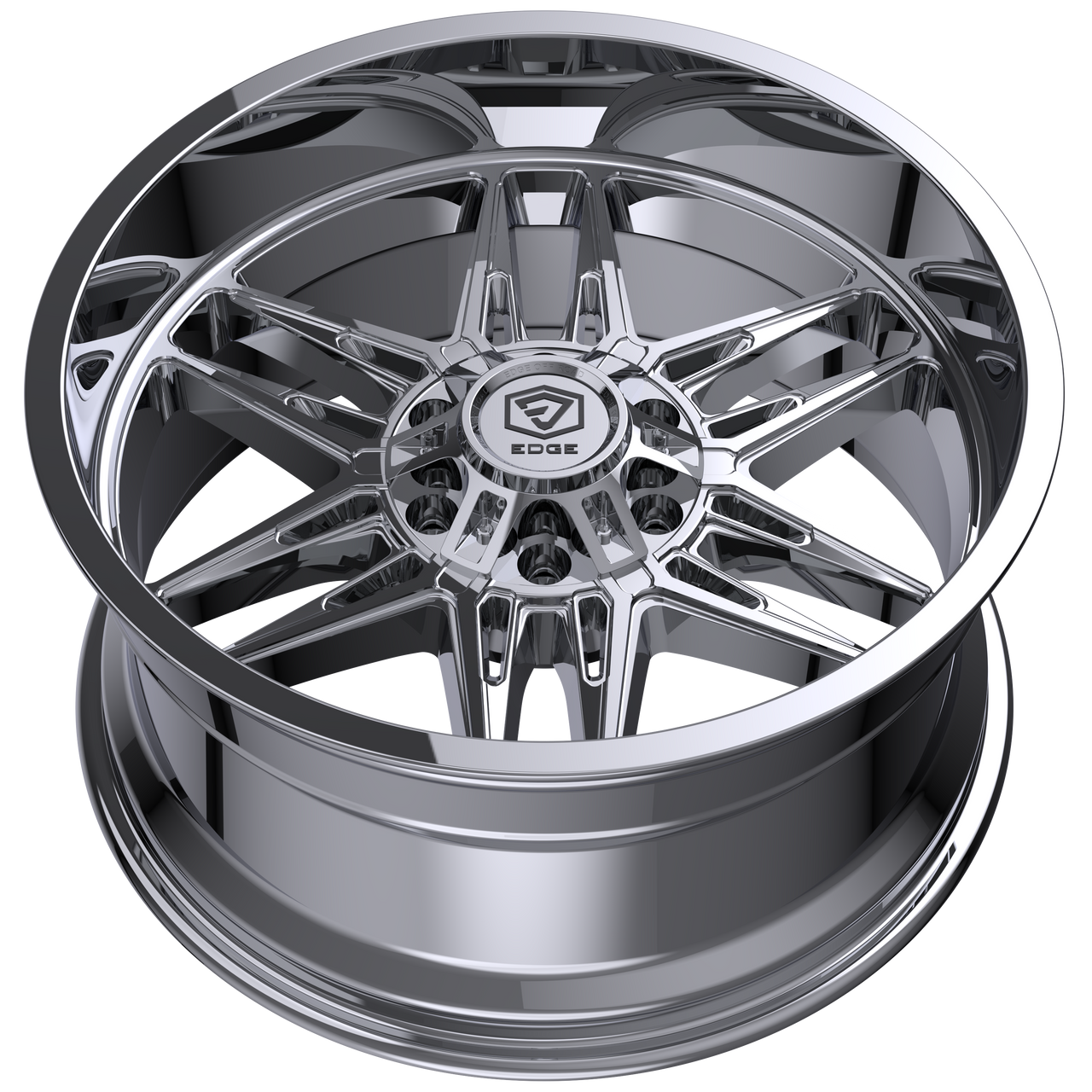 22" Edge Off Road 303C Chrome Plated Wheel 22x12 5x5 5x5.5 -44mm Truck SUV Rim