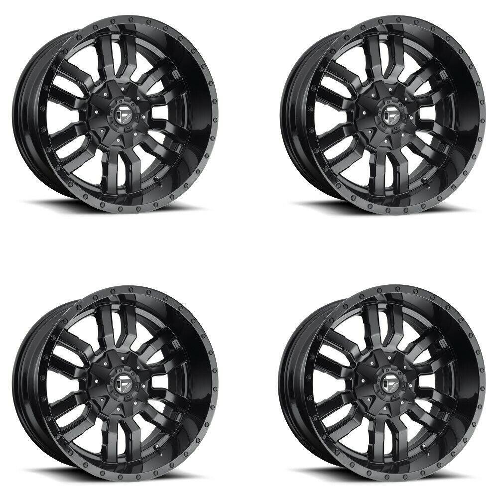 Set 4 Fuel  D596 Sledge 22x10 6x135 6x5.5 Black Black Wheels 22" 10mm