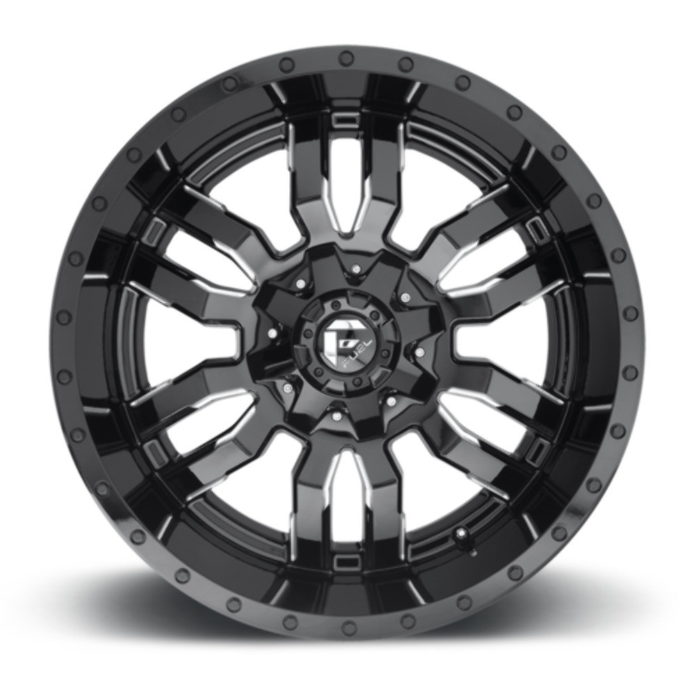 Set 4 Fuel D595 Sledge 17x9 5x4.5 5x5 Gloss Black Milled 17" -12mm Offroad Rims