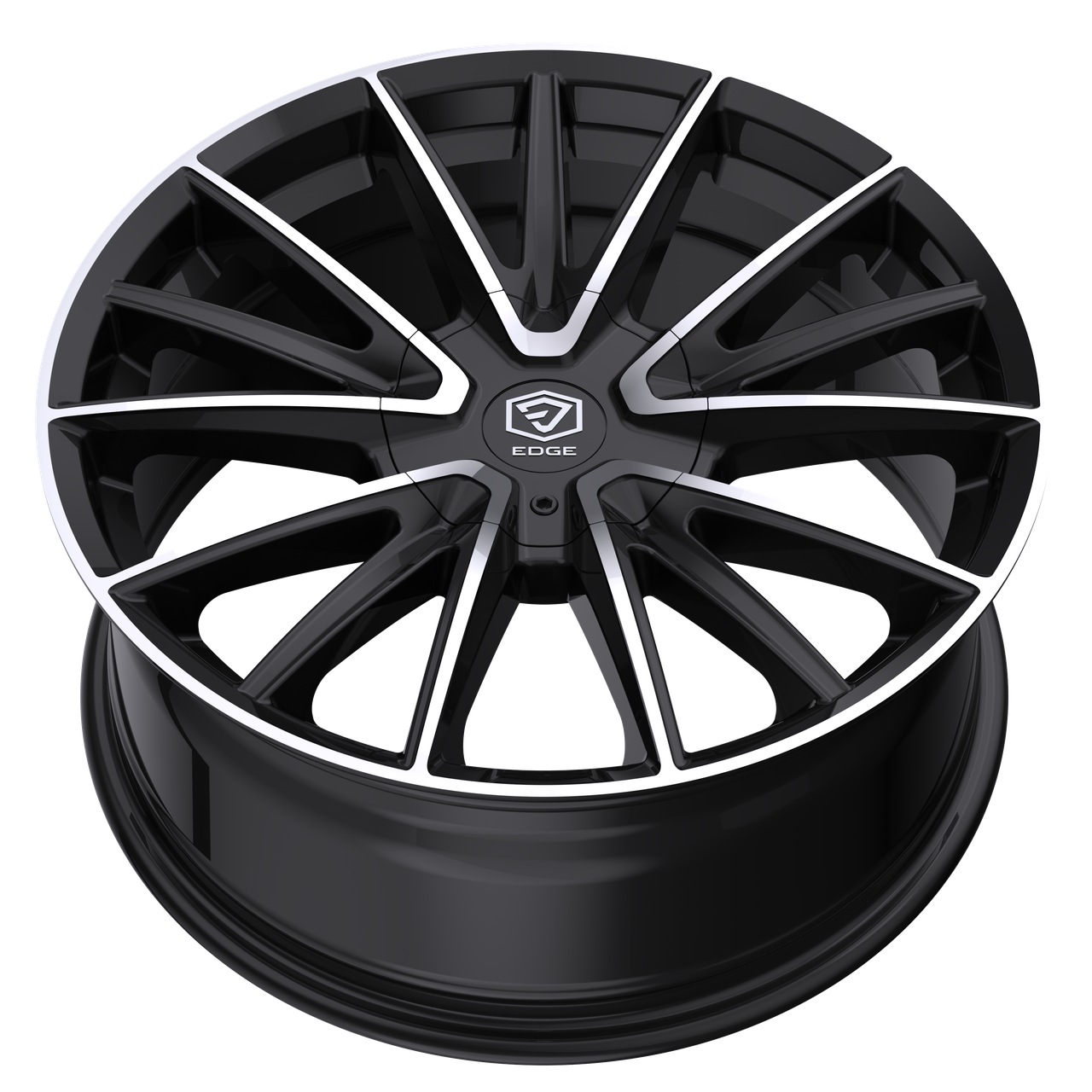 Set 4 20" Edge Street 353MB Black Machined Face 20x8.5 5x112 5x4.5 40mm Wheels
