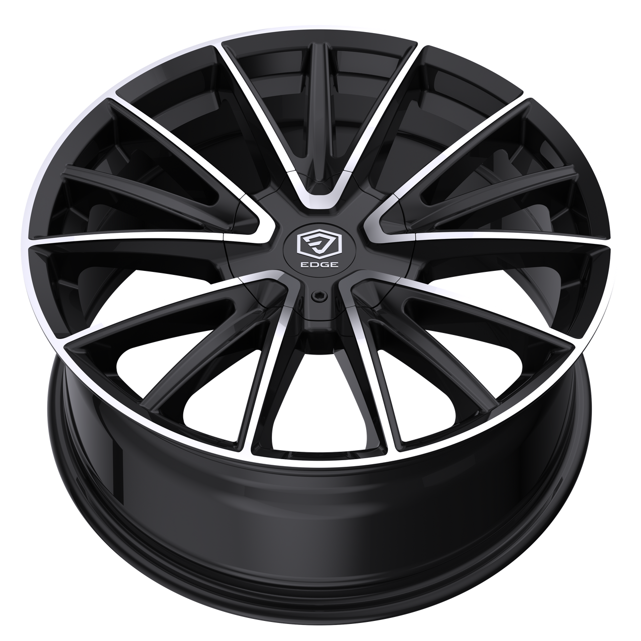 18" Edge Street 353MB Gloss Black Machined Face Wheel 18x8 5x112 5x4.5 40mm Rim