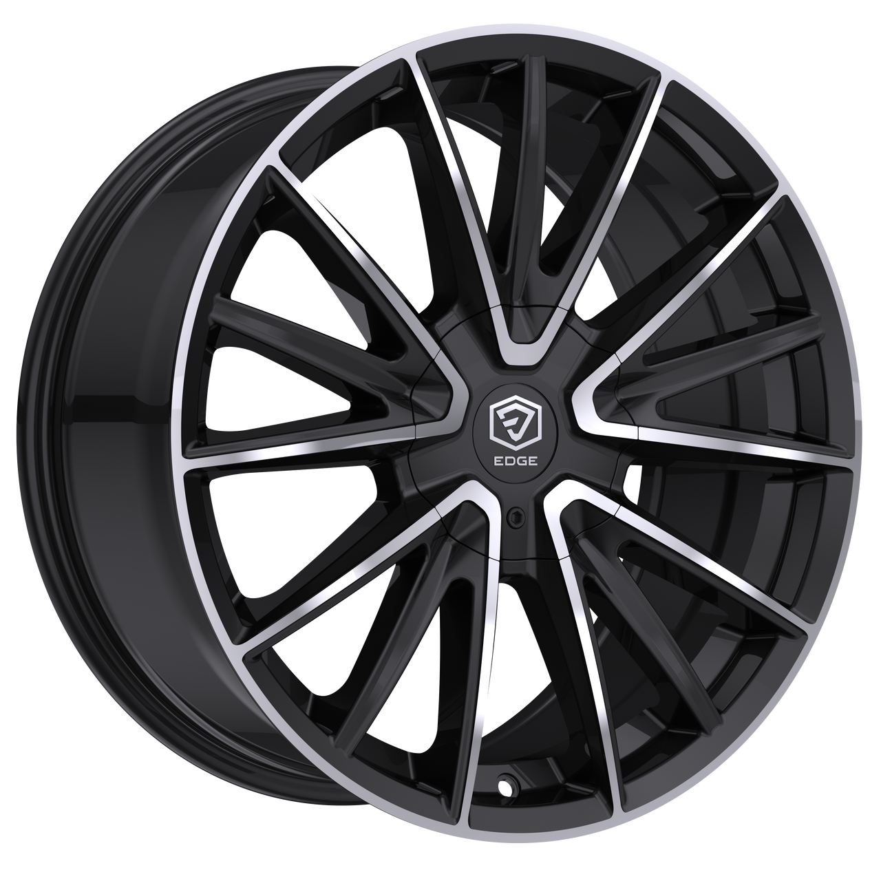 Set 4 18" Edge Street 353MB Black Machined Wheels 18x8 5x4.25 5x4.5 40mm Rims