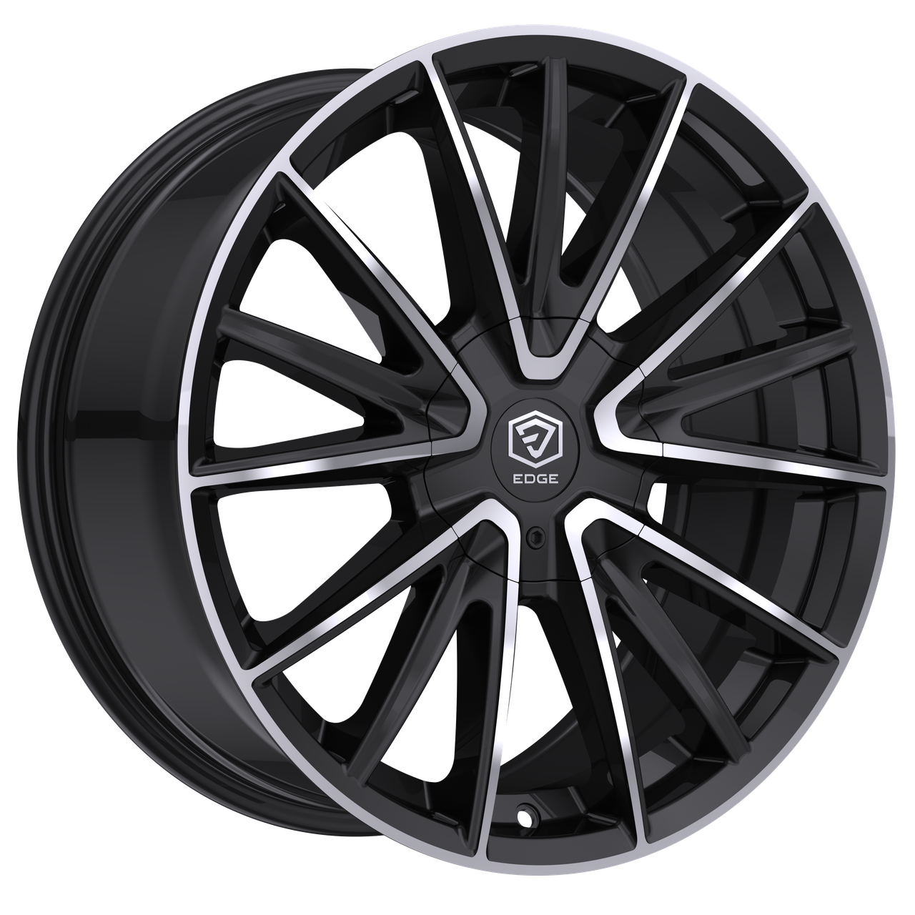 Set 4 17" Edge Street 353MB Gloss Black Machined Wheels 17x7.5 5x4.25 5x4.5 40mm Rims