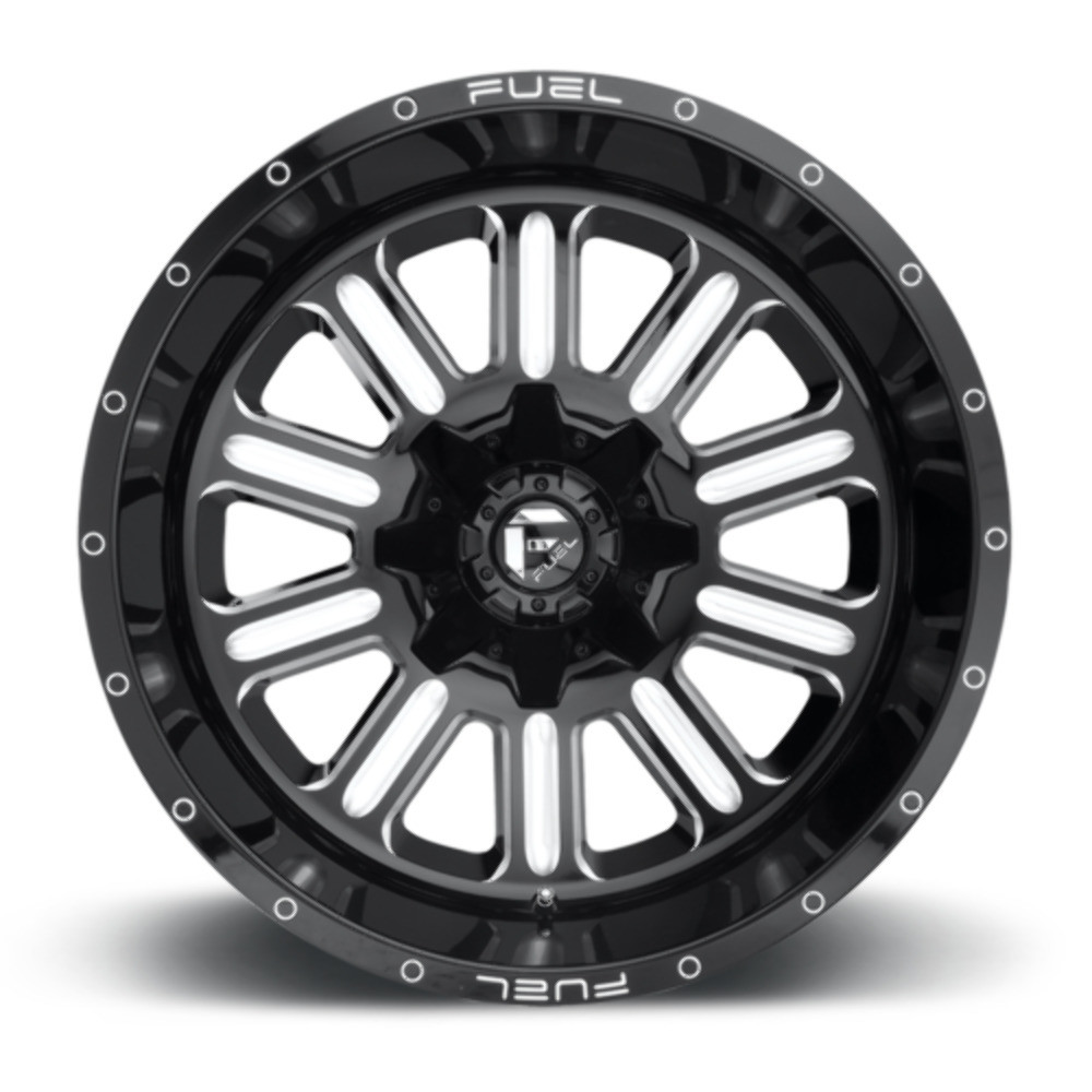 Set 4 Fuel D620 Hardline 20x10 6x135 6x5.5 Black Milled Wheels 20" -19mm