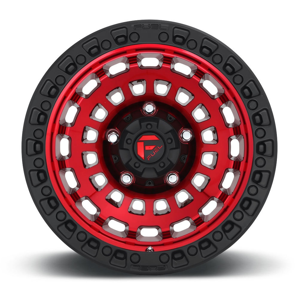 Set 4 Fuel D632 Zephyr 17x9 5x5 Candy Red Black Bead Ring Truck Wheels 17" -12mm