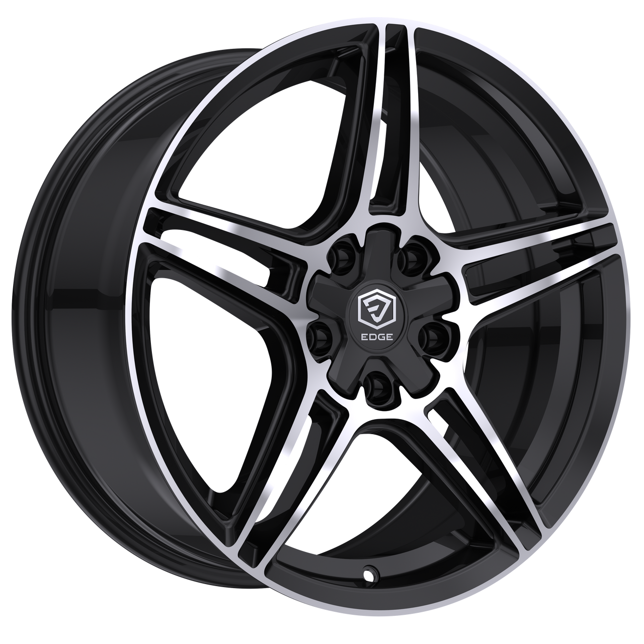 18" Edge Street 354MB Gloss Black Machined Face Wheel 18x8 5x112 5x4.5 40mm Rim