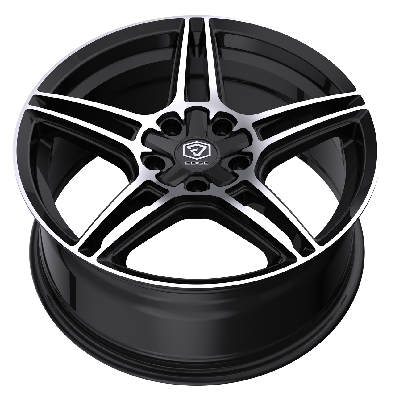 18" Edge Street 354MB Gloss Black Machined Face Wheel 18x8 5x112 5x4.5 40mm Rim