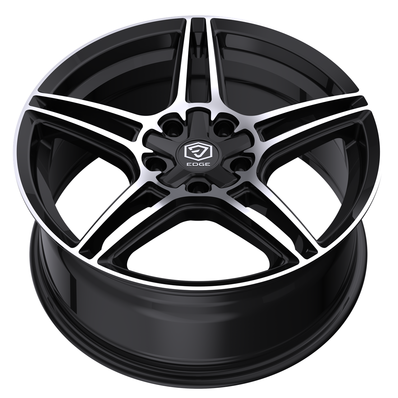 18" Edge Street 354MB Gloss Black Machined Face Wheel 18x8 5x100 5x4.5 40mm Rim
