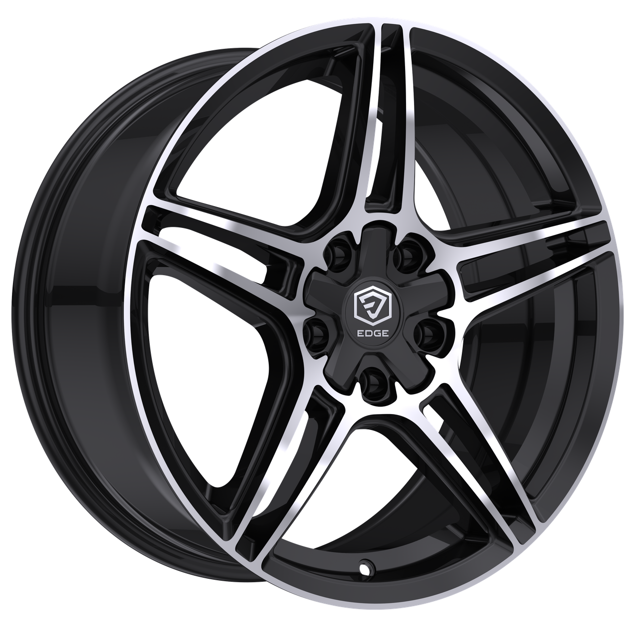 Set 4 17" Edge Street 354MB Gloss Black Machined Wheels 17x7.5 5x4.25 5x4.5 40mm Rims