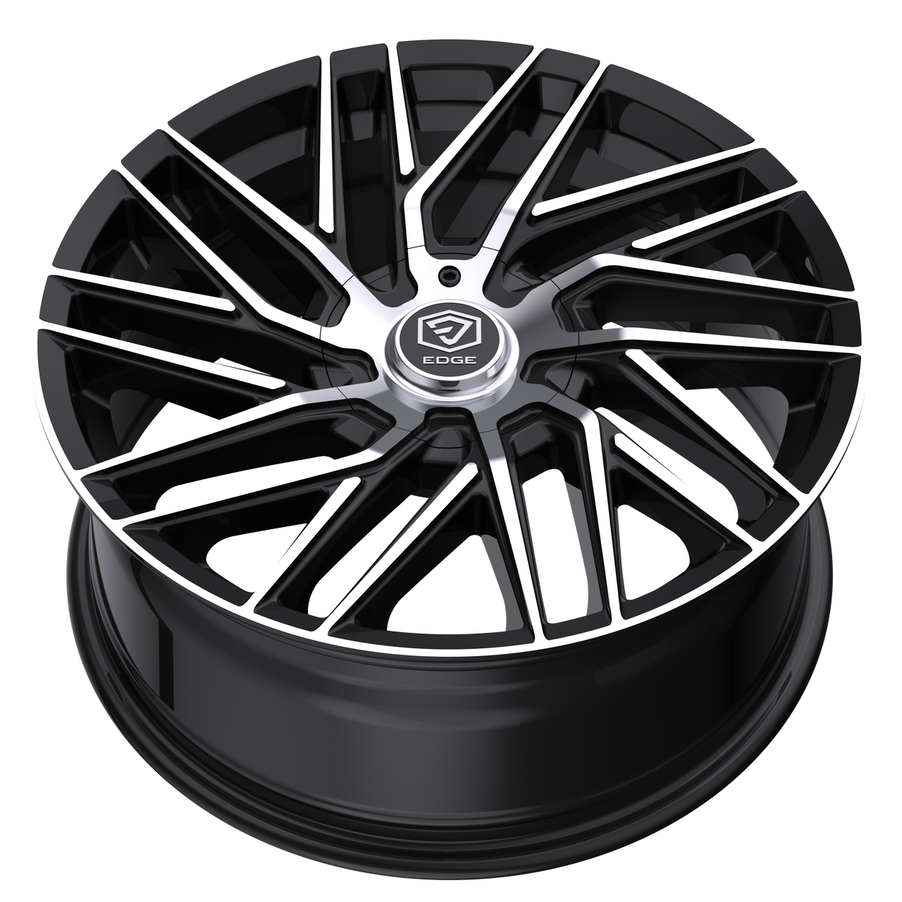 Set 4 17" Edge Street 355MB Gloss Black Machined Wheels 17x7.5 5x112 5x4.5 40mm Rims