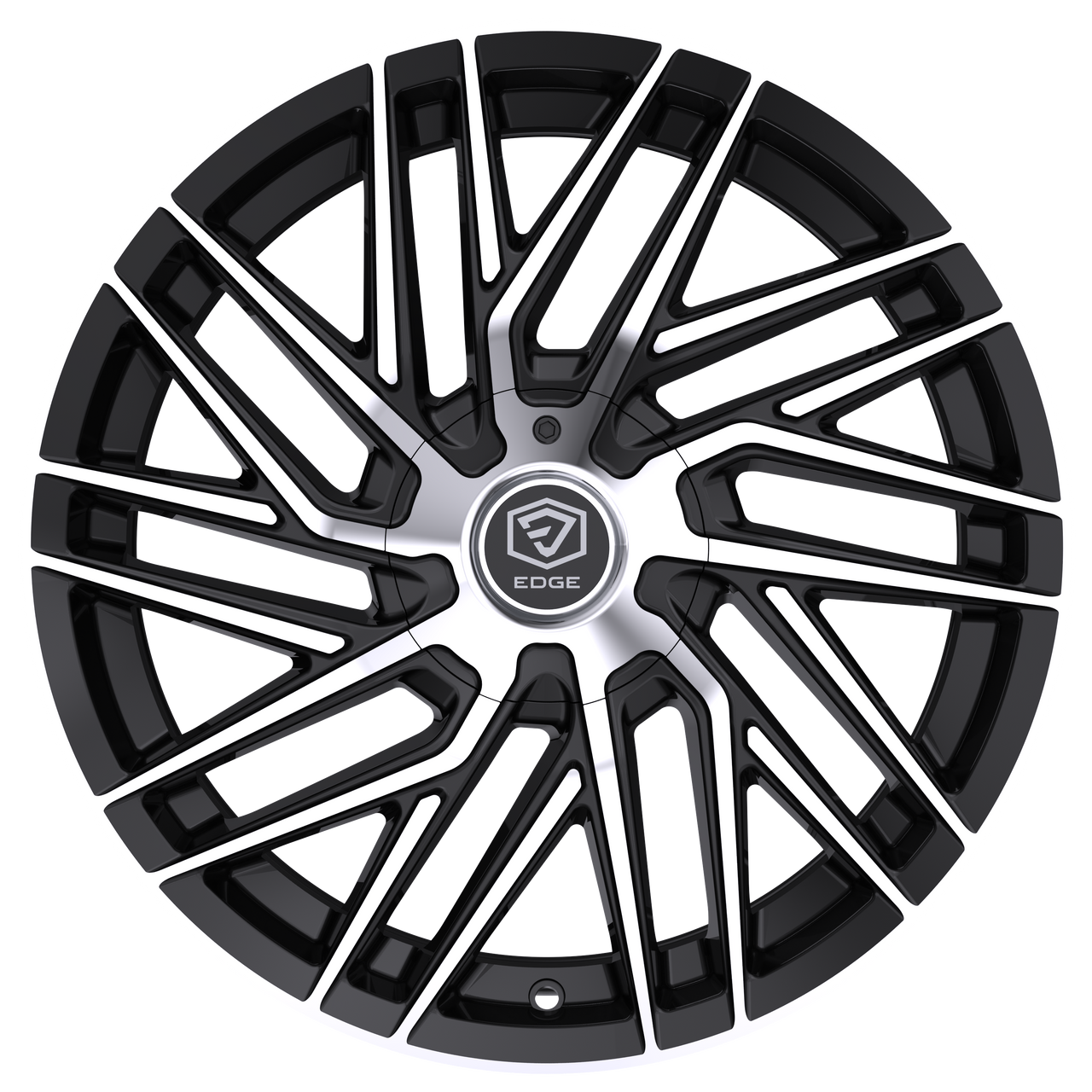Set 4 17" Edge Street 355MB Gloss Black Machined Wheels 17x7.5 5x4.25 5x4.5 40mm Rims