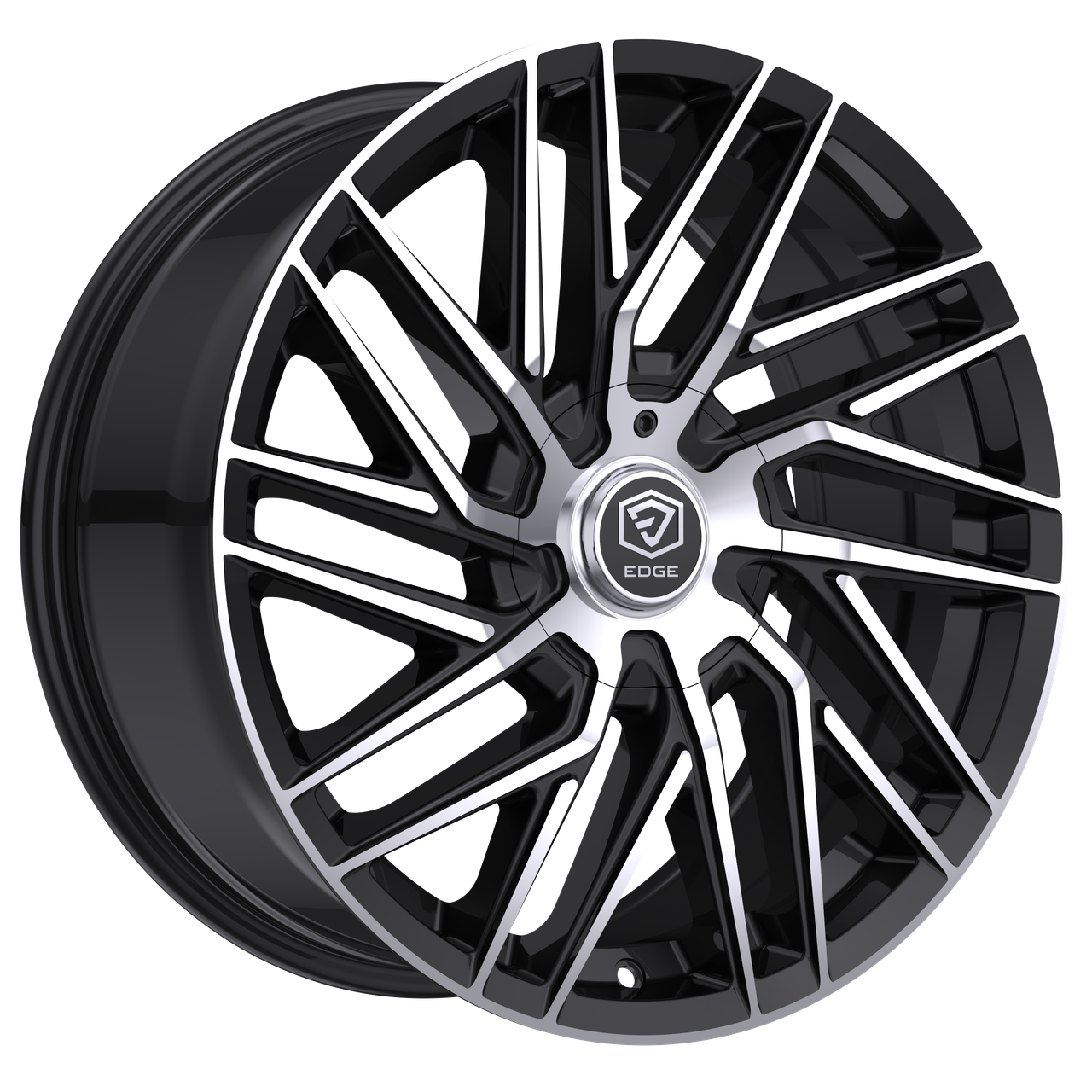 Set 4 20" Edge Street 355MB Gloss Black Machined Face 20x8.5 5x112 5x4.5 40mm Rims