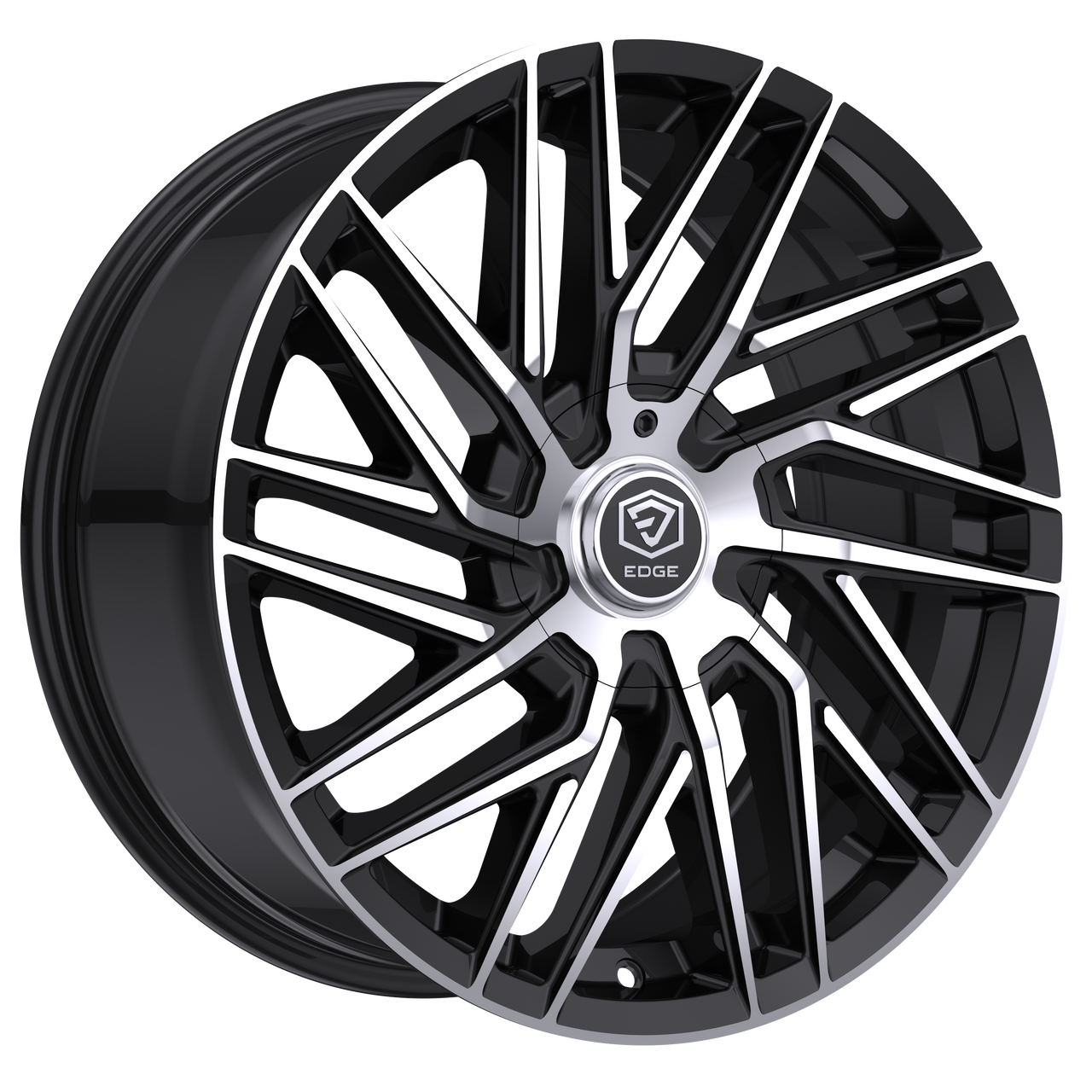18" Edge Street 355MB Gloss Black Machined Face Wheel 18x8 5x112 5x4.5 40mm Rim