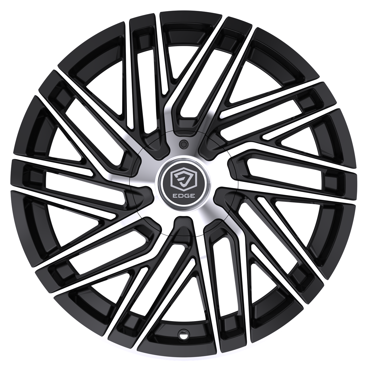 Set 4 18" Edge Street 355MB Gloss Black Machined Wheels 18x8 5x4.25 5x4.5 40mm Rims