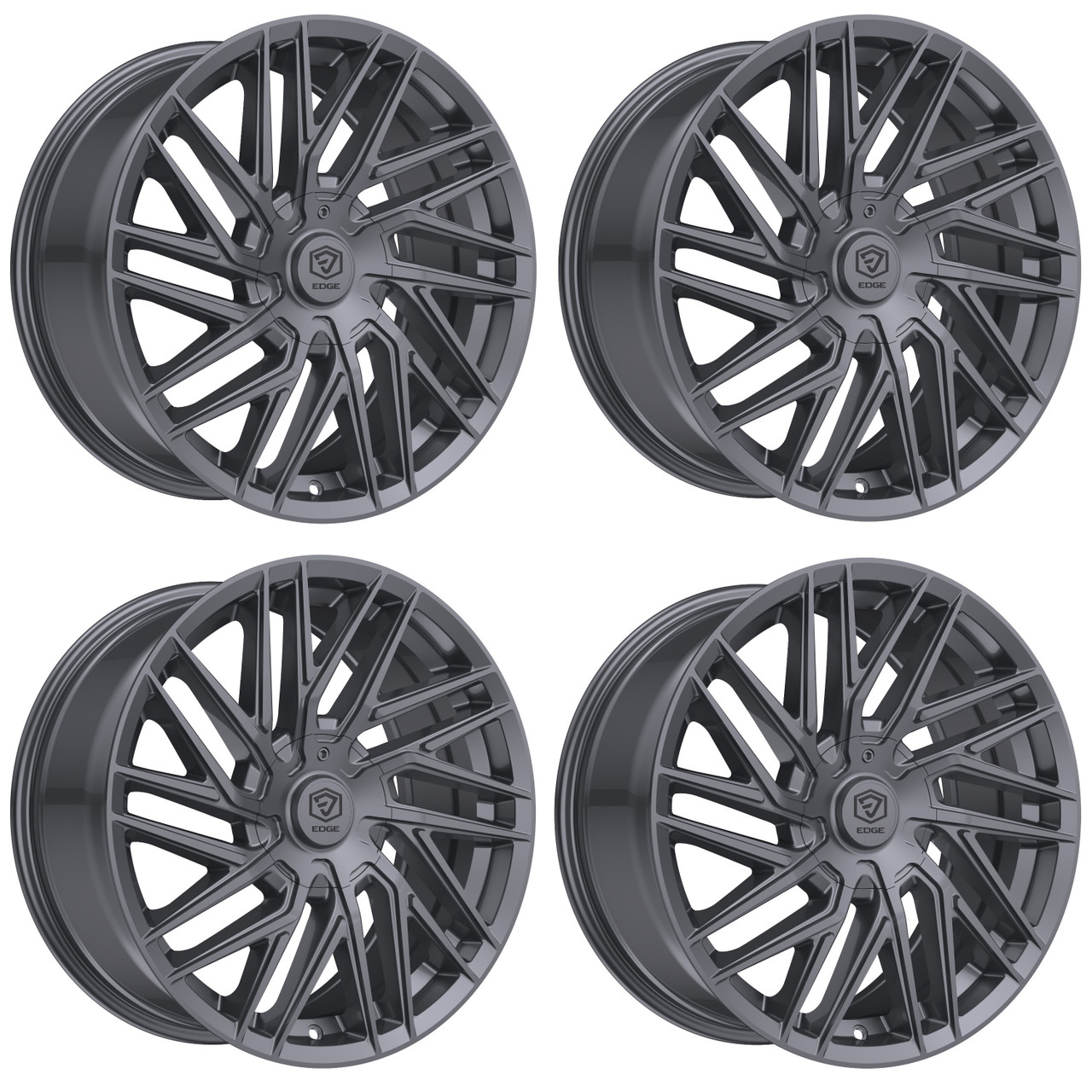 Set 4 20" Edge Street 355A Anthracite Wheels 20x8.5 5x4.25 (5x108) 5x4.5 40mm Rims