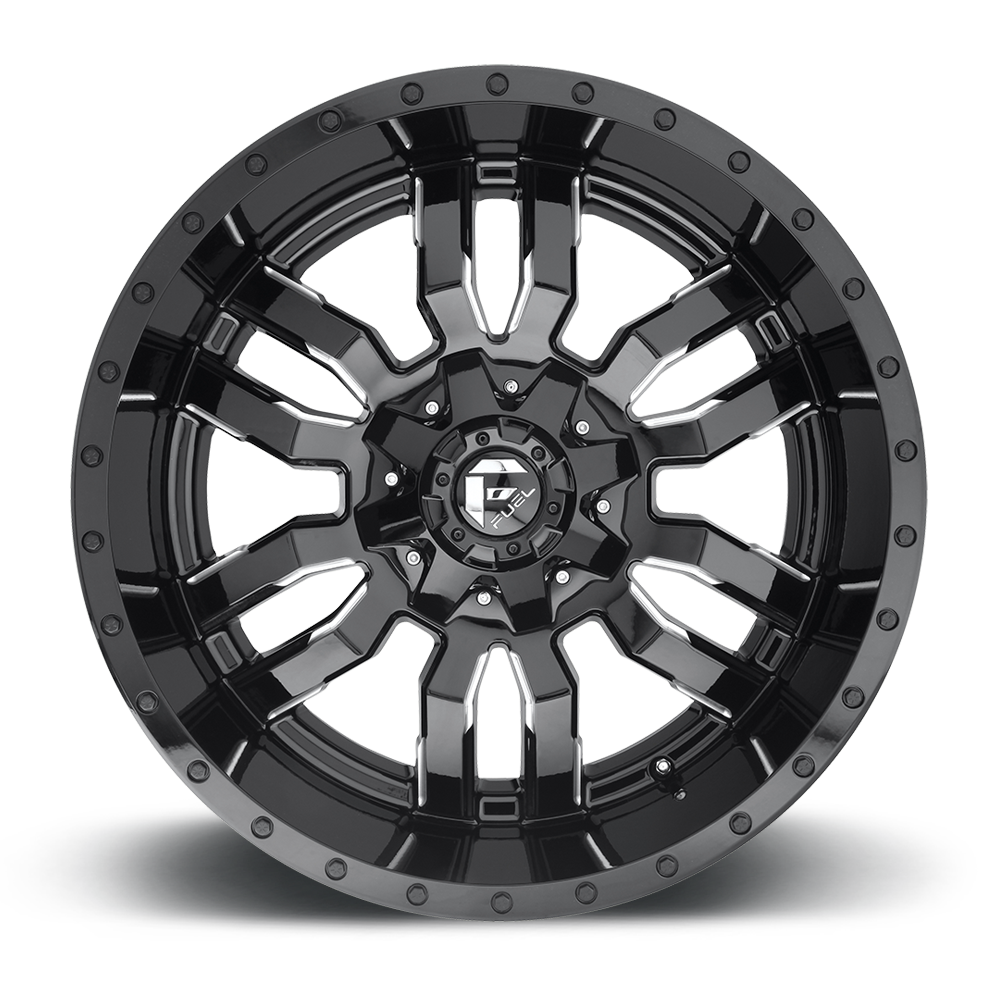 Set 4 18" Fuel D595 Sledge 18x9 6x135 6x5.5 Gloss Black Milled Wheels -12mm Rims