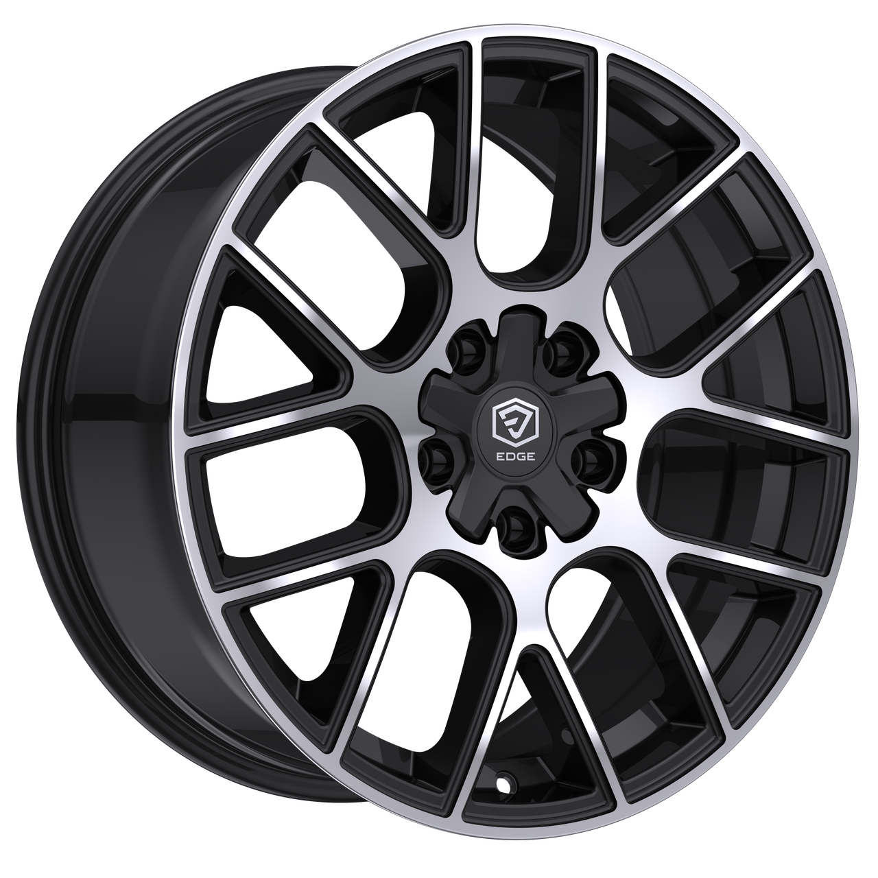 Set 4 20" Edge Street 356MB Gloss Black Machined Wheels 20x8.5 5x4.25 5x4.5 40mm Rims