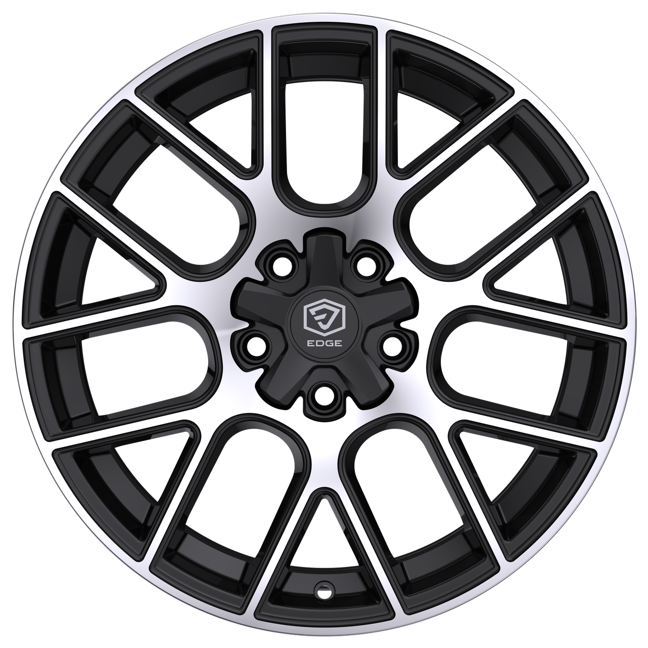 Set 4 17" Edge Street 356MB Gloss Black Machined Wheels 17x7.5 5x4.25 5x4.5 40mm Rims