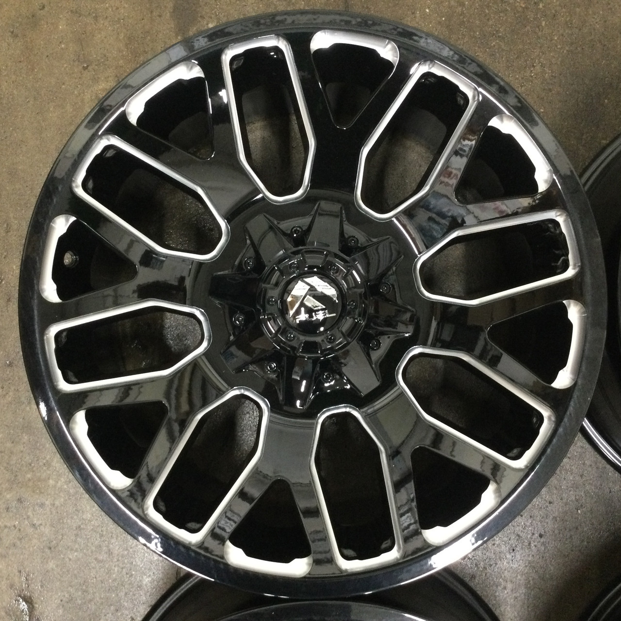 Set 4 Fuel D623 Warrior 20x9 6x135 6x5.5 Gloss Black Milled Wheels 20" 1mm