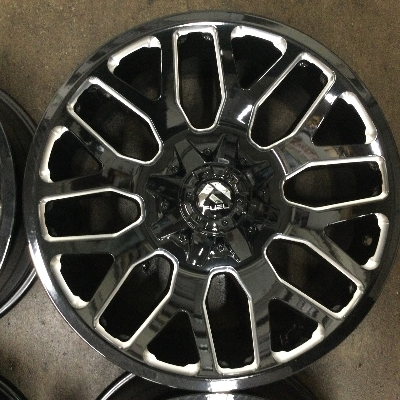 Set 4 Fuel D623 Warrior 20x9 6x135 6x5.5 Gloss Black Milled Wheels 20" 1mm