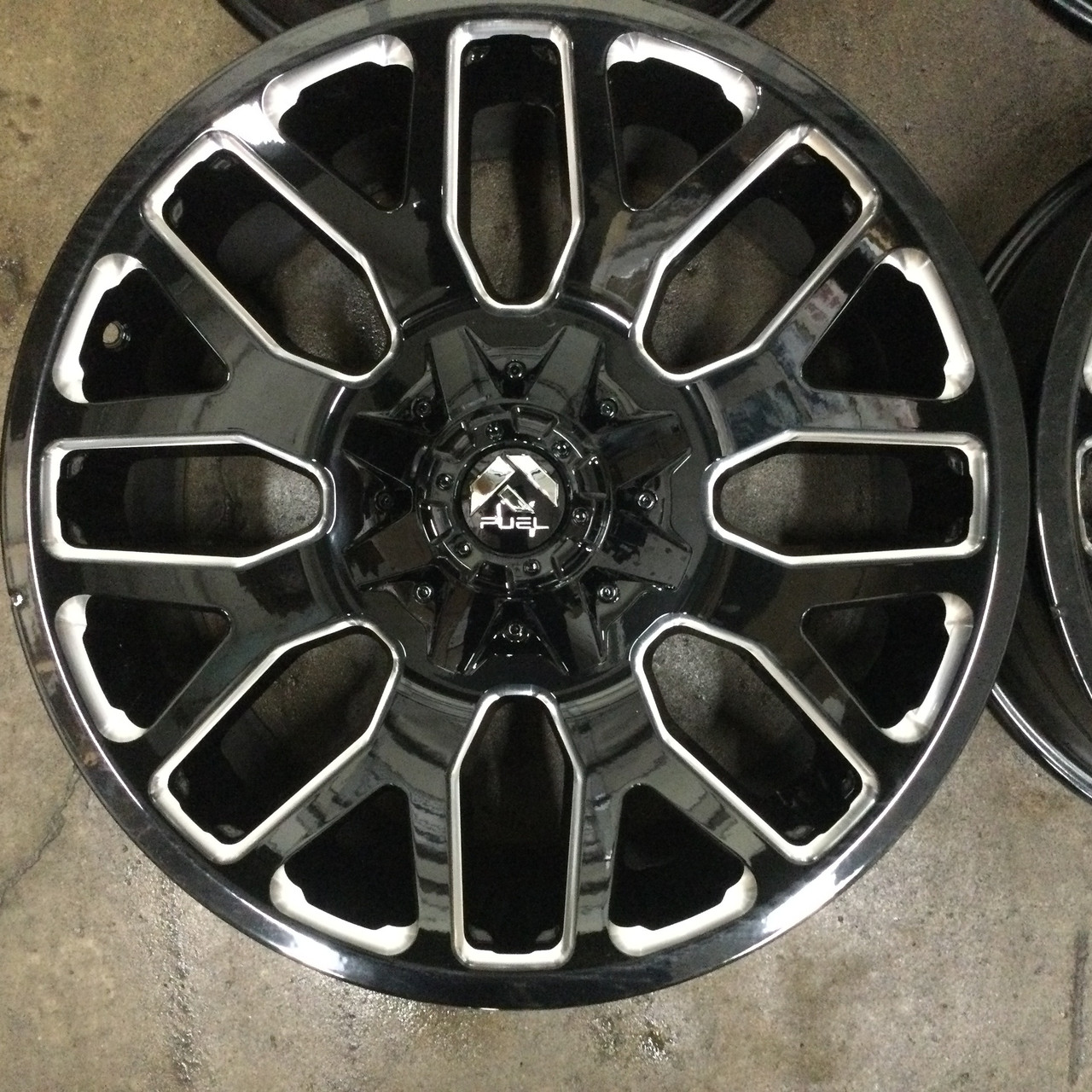 Set 4 Fuel D623 Warrior 20x9 6x135 6x5.5 Gloss Black Milled Wheels 20" 1mm
