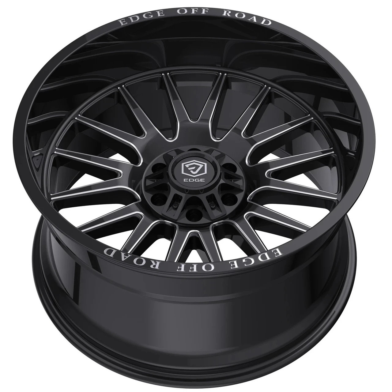 20" Edge Off Road 305BM Gloss Black Milled Accents Wheel 20x9 6x135 6x5.5 18mm Rim