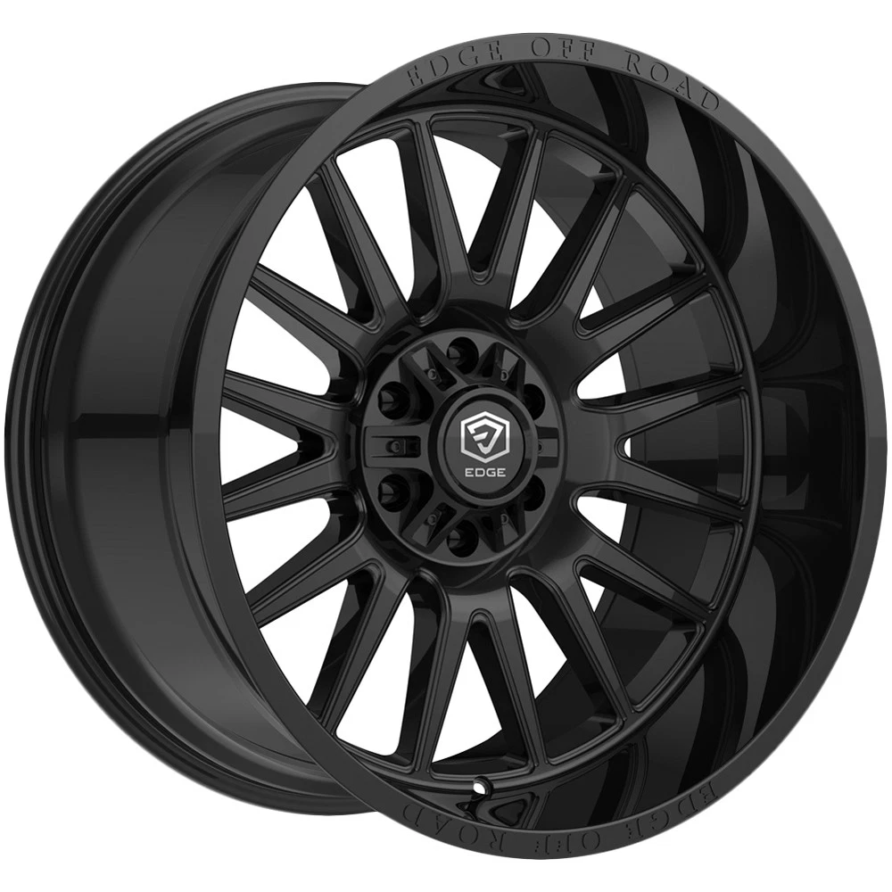 20" Edge Off Road 305B Gloss Black Wheel 20x10 5x5 5x5.5 -12mm Lifted Truck Rim