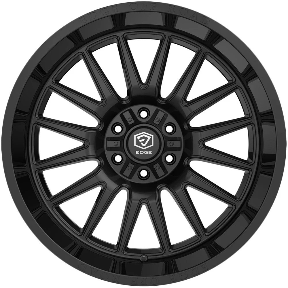 Set 4 22" Edge Off Road 305B Gloss Black Wheels 22x12 8x6.5 (8x165.1) -44mm Rims