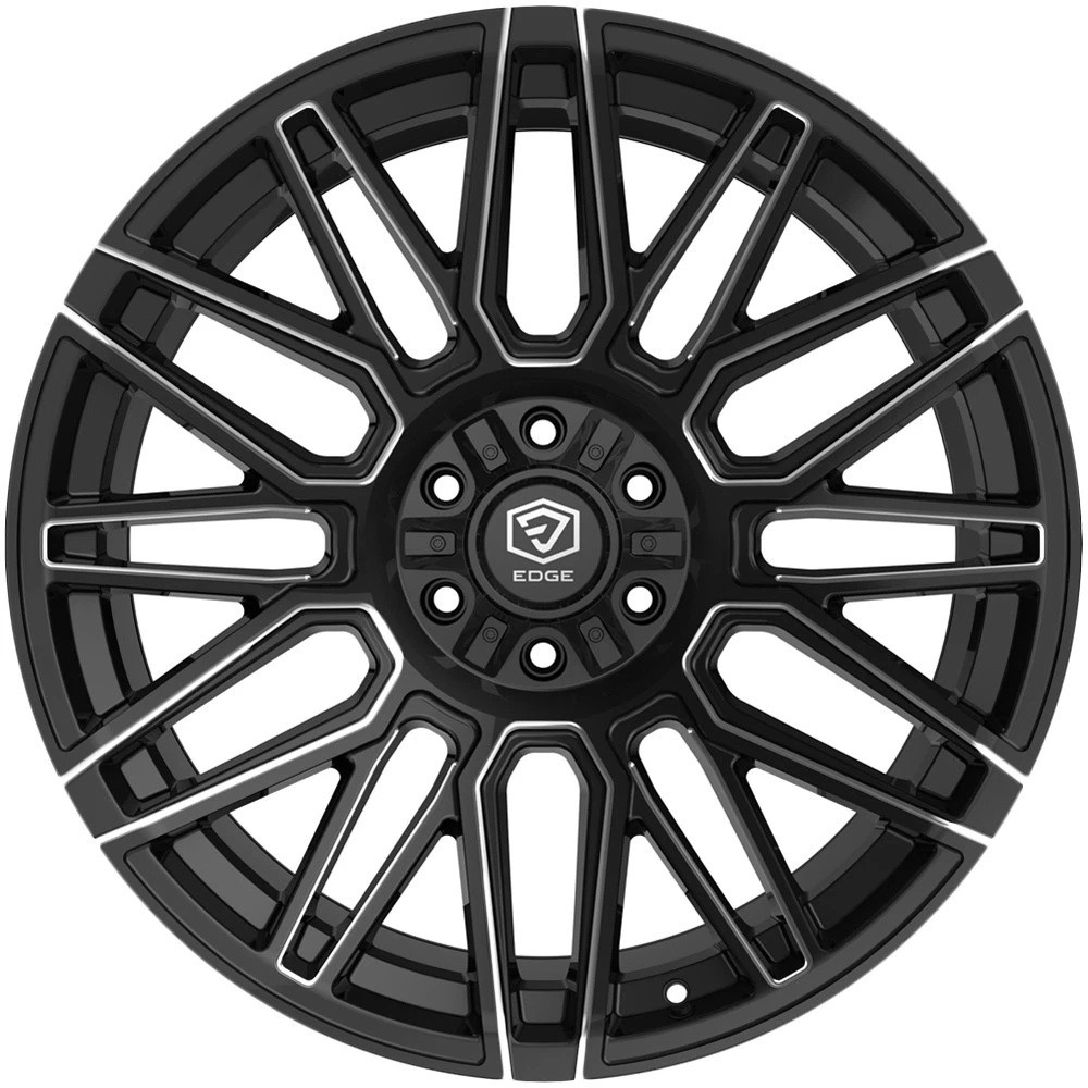 22" Edge Off Road 306BM 22x10 6x135 6x5.5 -19mm Gloss Black Milled Accents Wheel Rim
