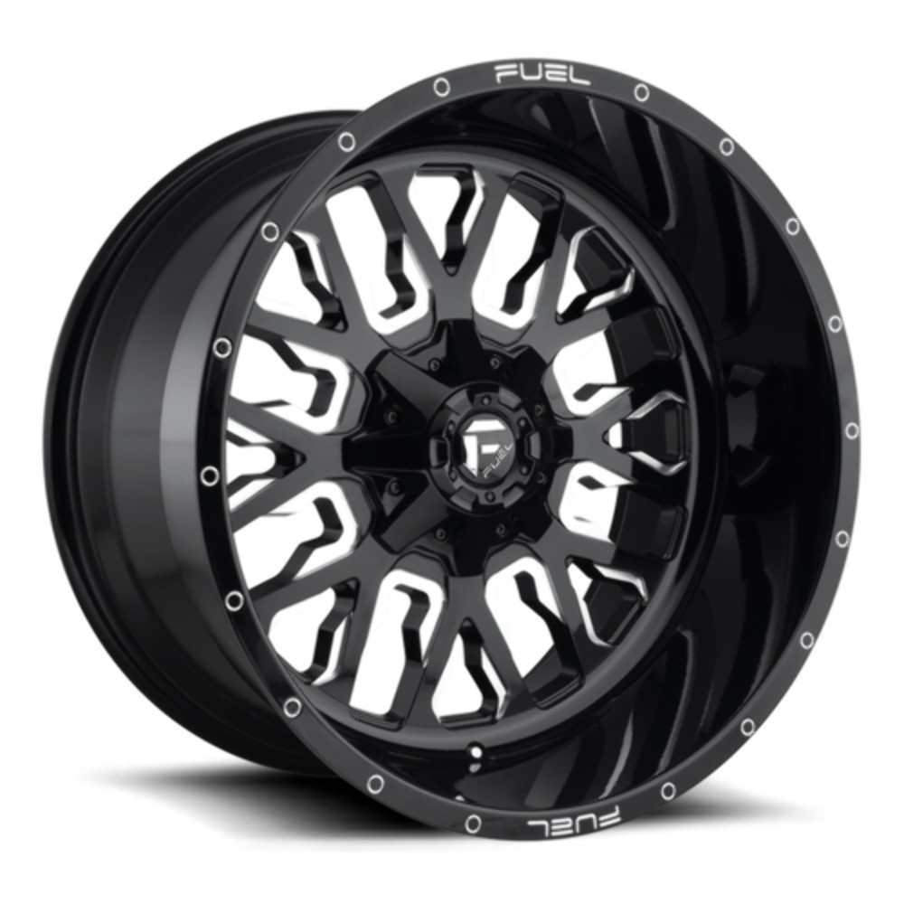 Set 4 Fuel D611 Stroke 20x10 6x135 6x5.5 Gloss Black Milled Wheels 20" -19mm