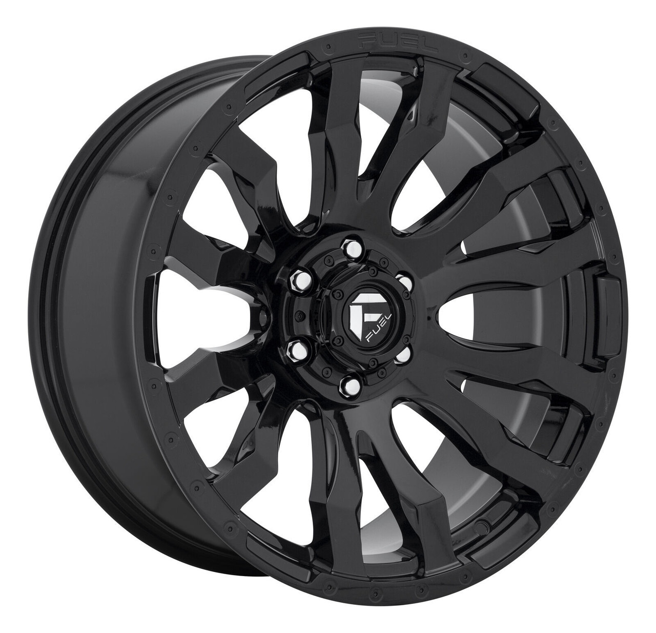 Set 4 20" Fuel D675 Blitz 20x9 8x170 Gloss Black Wheels 1mm For Ford Truck Rims