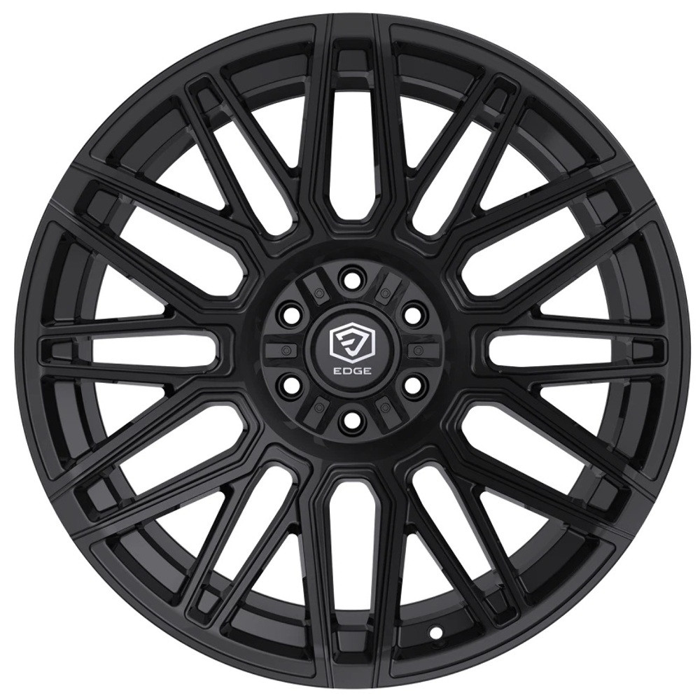 Set 4 22" Edge Off Road 306B 22x10 8x180 -19mm Gloss Black Wheels Truck Rims