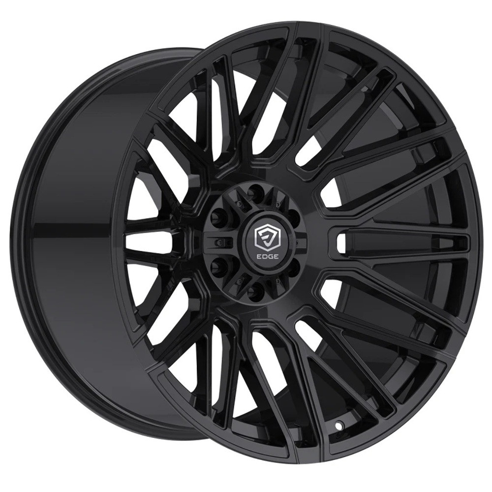 22" Edge Off Road 306B 22x10 5x5 5x5.5 -19mm Gloss Black Wheel Lifted Truck Rim