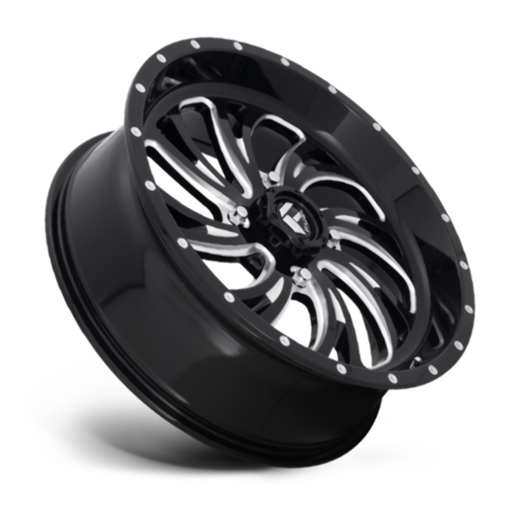 Set 4 18" Fuel UTV D641 Kompressor 18x7 4x156 Gloss Black Milled Wheels 13mm Rim