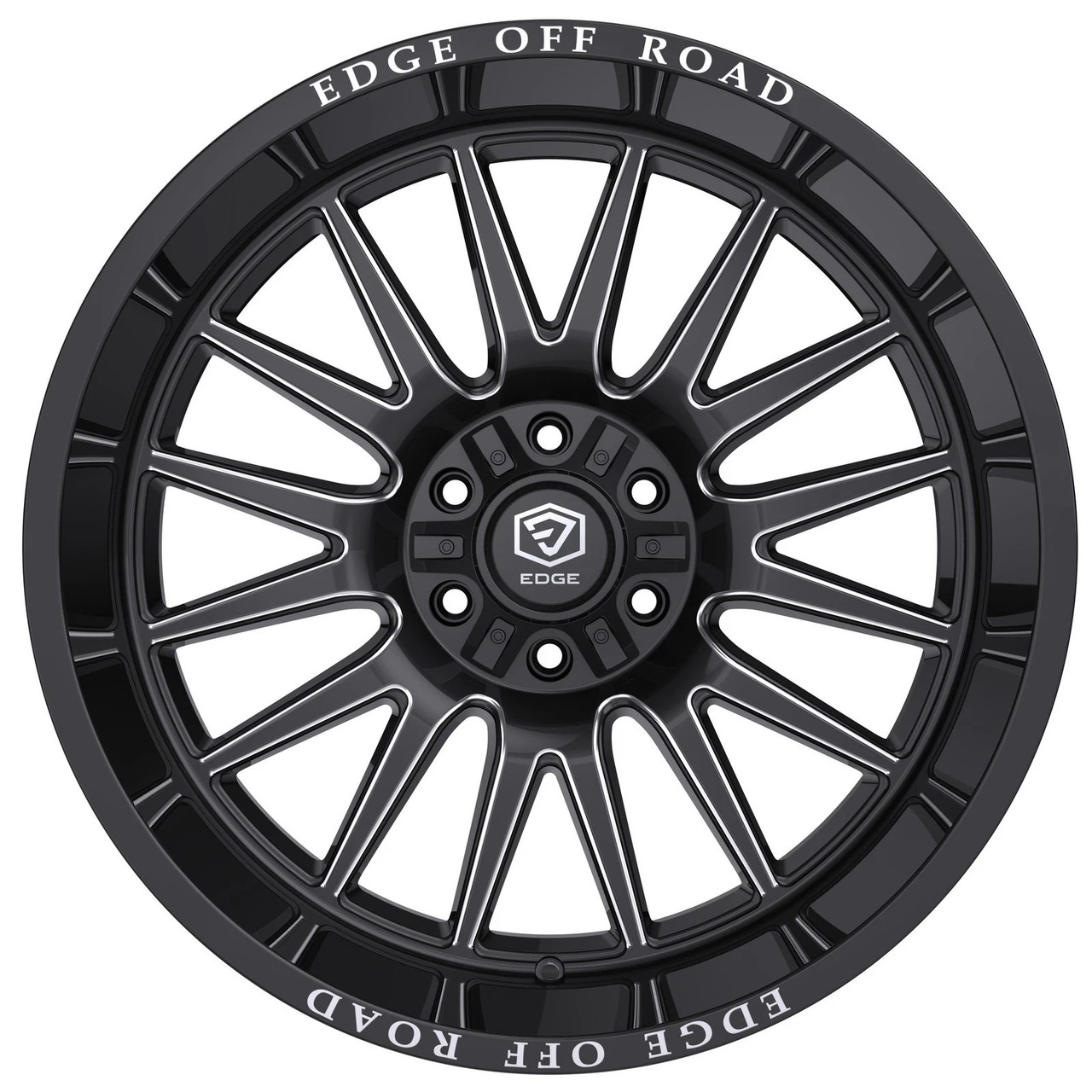 Set 4 18" Edge Off Road 305BM 18x9 6x135 6x5.5 18mm Gloss Black Milled Wheels