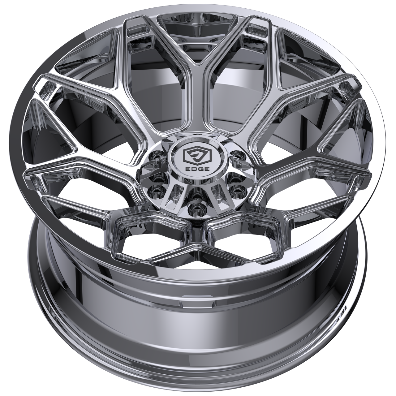 Set 4 22" Edge Off Road 302C 22x12 6x135 6x5.5 -44mm Chrome Plated Wheels Rims
