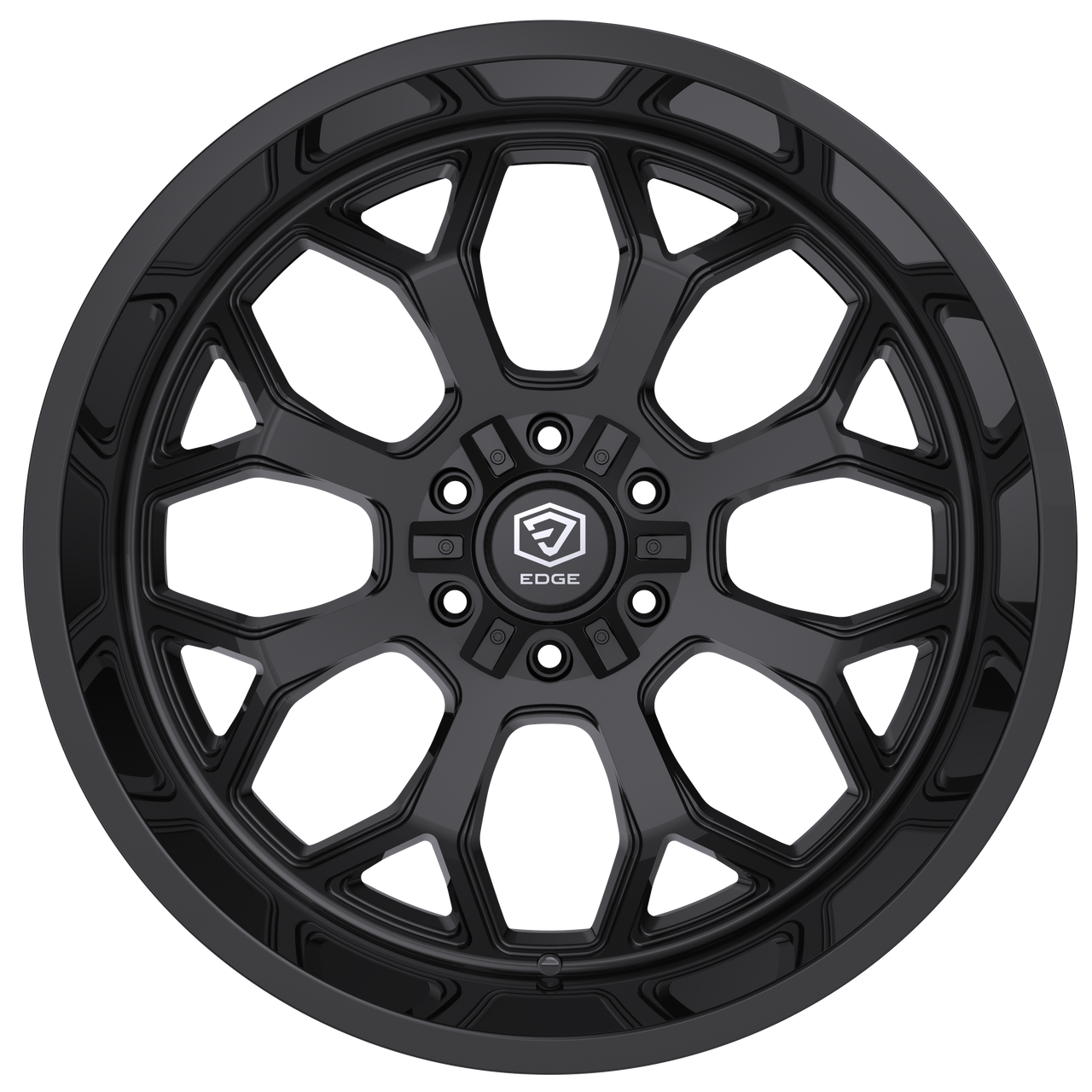 Set 4 20" Edge Off Road 301B 20x9 5x5 5x5.5 0mm Gloss Black Wheels Truck Rims