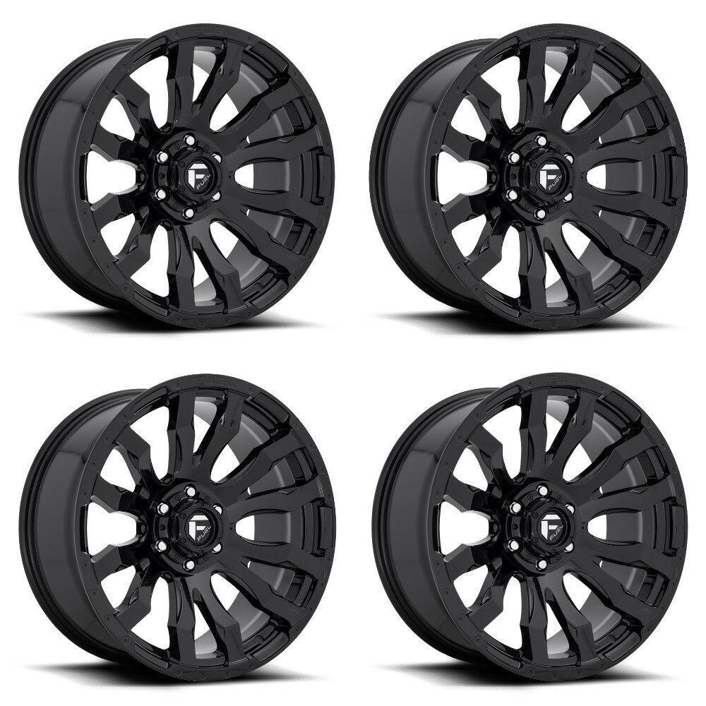 Set 4 20" Fuel D675 Blitz 20x9 6x135 Gloss Black Wheels 1mm For Ford Lincoln Rim