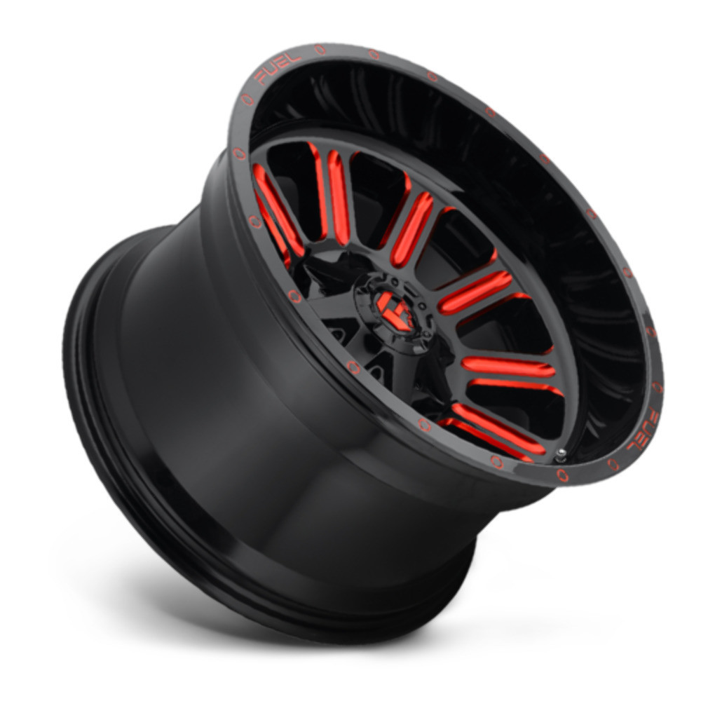 Set 4 Fuel  D621 Hardline 20x10 5x4.5 5x5 Black Red Clear Wheels 20" -18mm